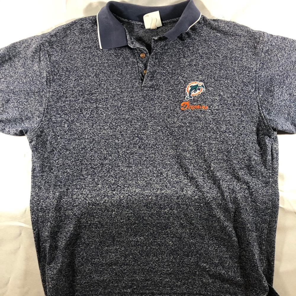 Men's large Miami dolphins collard polo